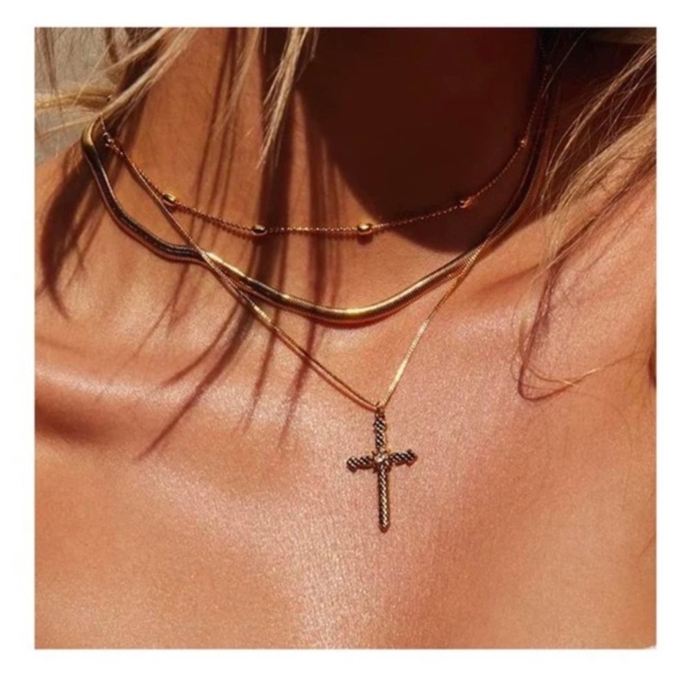Luv Aj Serpent Cross Chain Necklace NWT